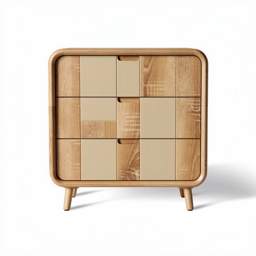 Wooden storage cabinet with minimalist design and six drawers 65 x 40 x 80cm