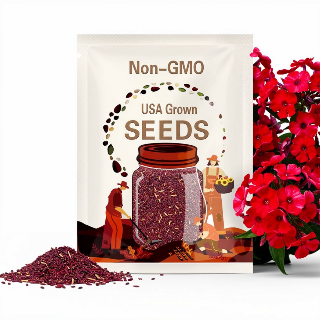 Crimson Phlox Flower Seeds - Grow Beautiful Flowers Indoors, Outdoors, In Pots, Grow Beds, Soil, Hydroponics & Aquaponics