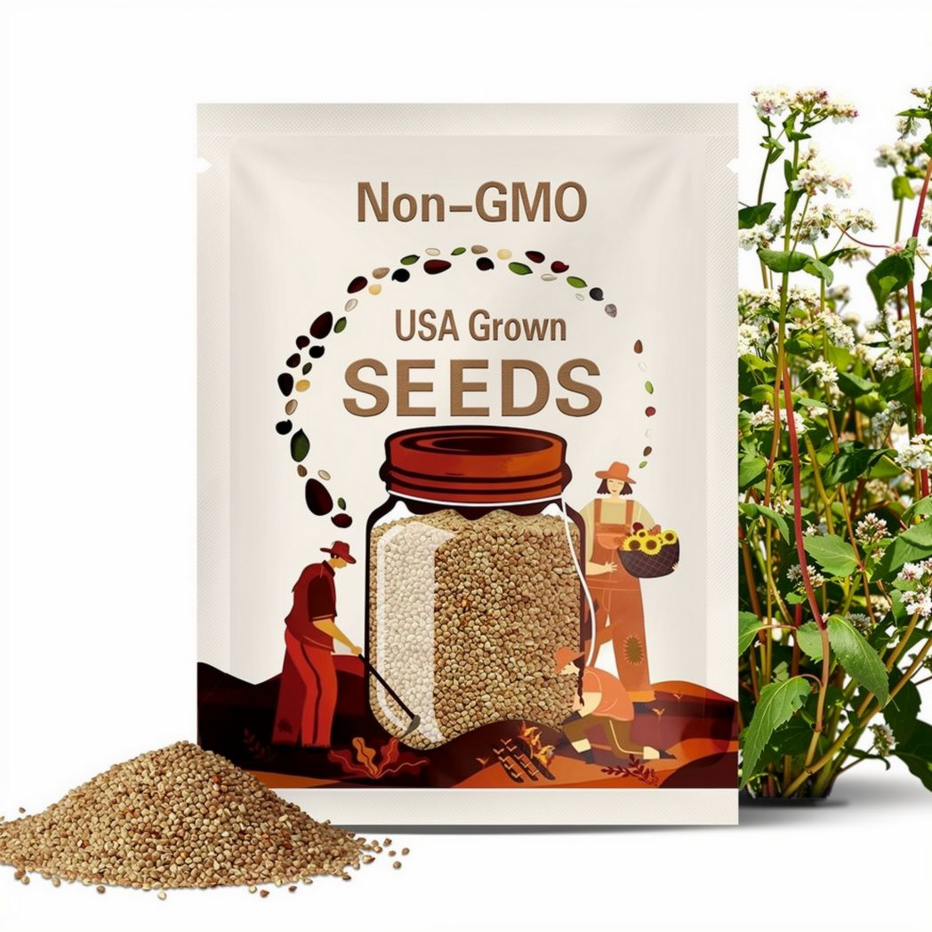 Buckwheat Cover Crop - Heirloom Seeds, Pollinator Garden, Non-GMO, Microgreens, Grain Seeds, Fall Cover Crop, Beneficial bugs