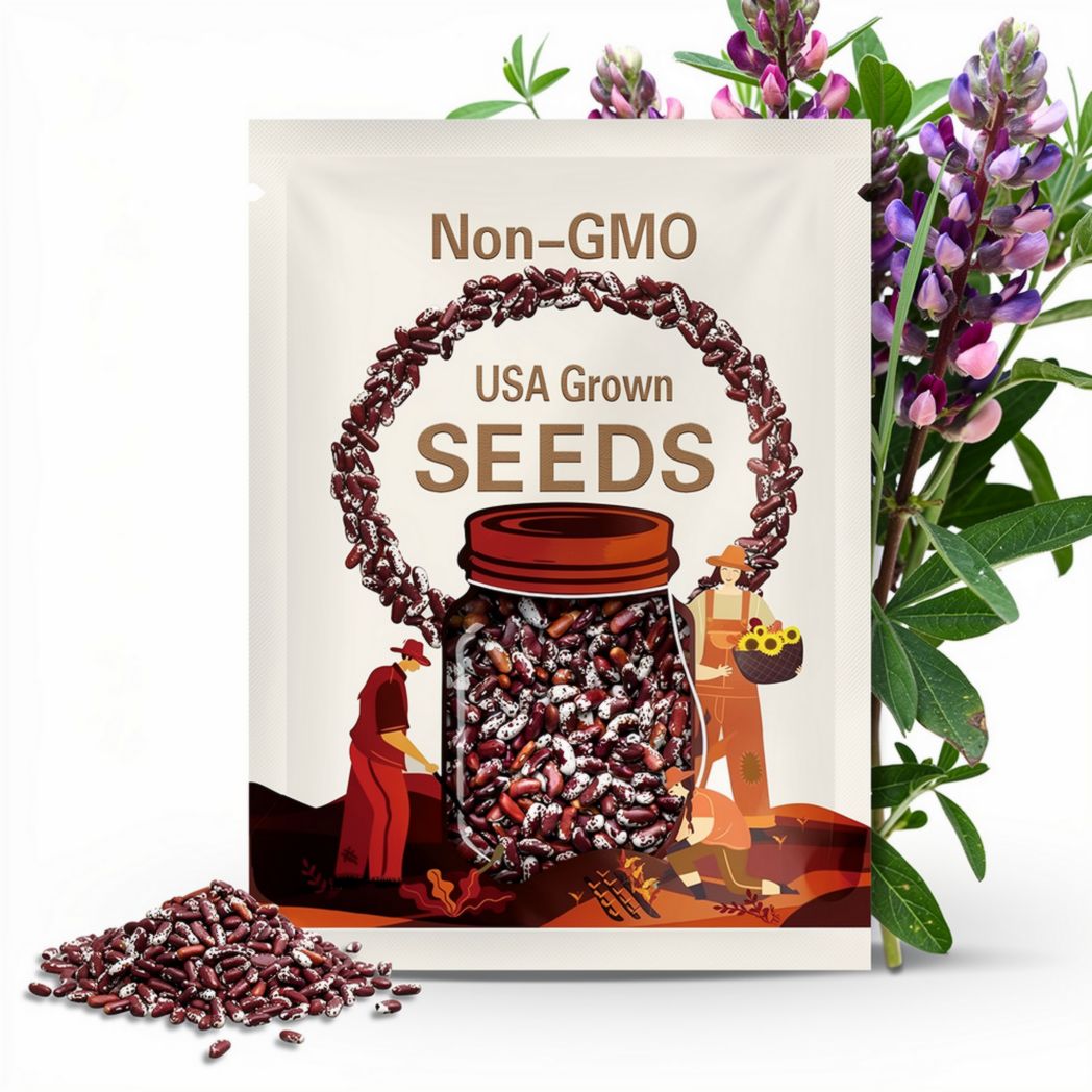 Jacob's Cattle Bean Seeds: Heirloom Dry Bush Bean, Non-GMO
