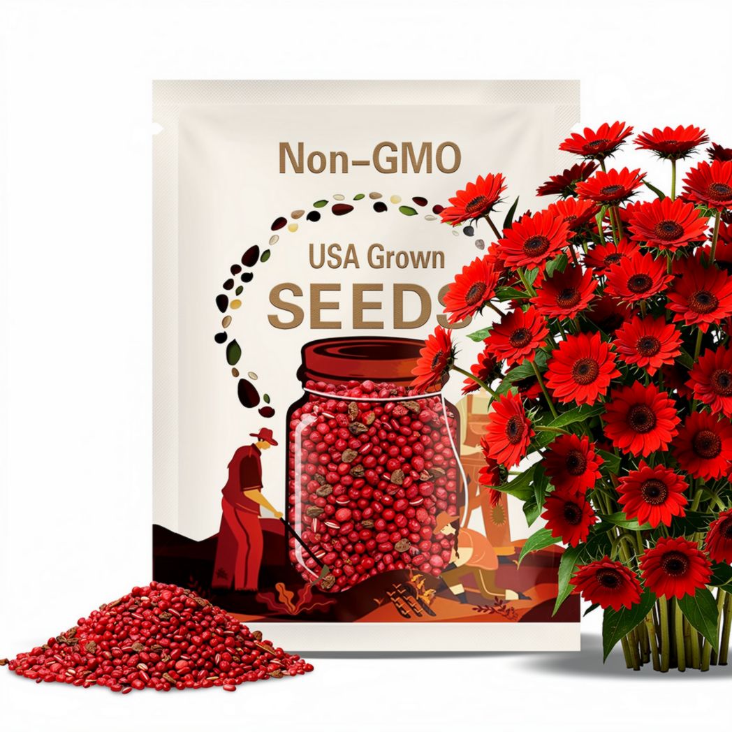 30 Red Sunflower Seeds-vibrant color-planting-gardening-Red Flowers-Tall