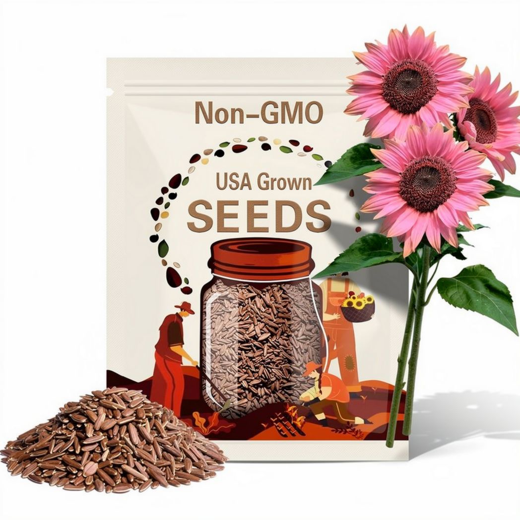 Rare Pink Sunflower Seeds – 30+ Organic Seeds Pack, Unique Garden Flower & Gardening Gift