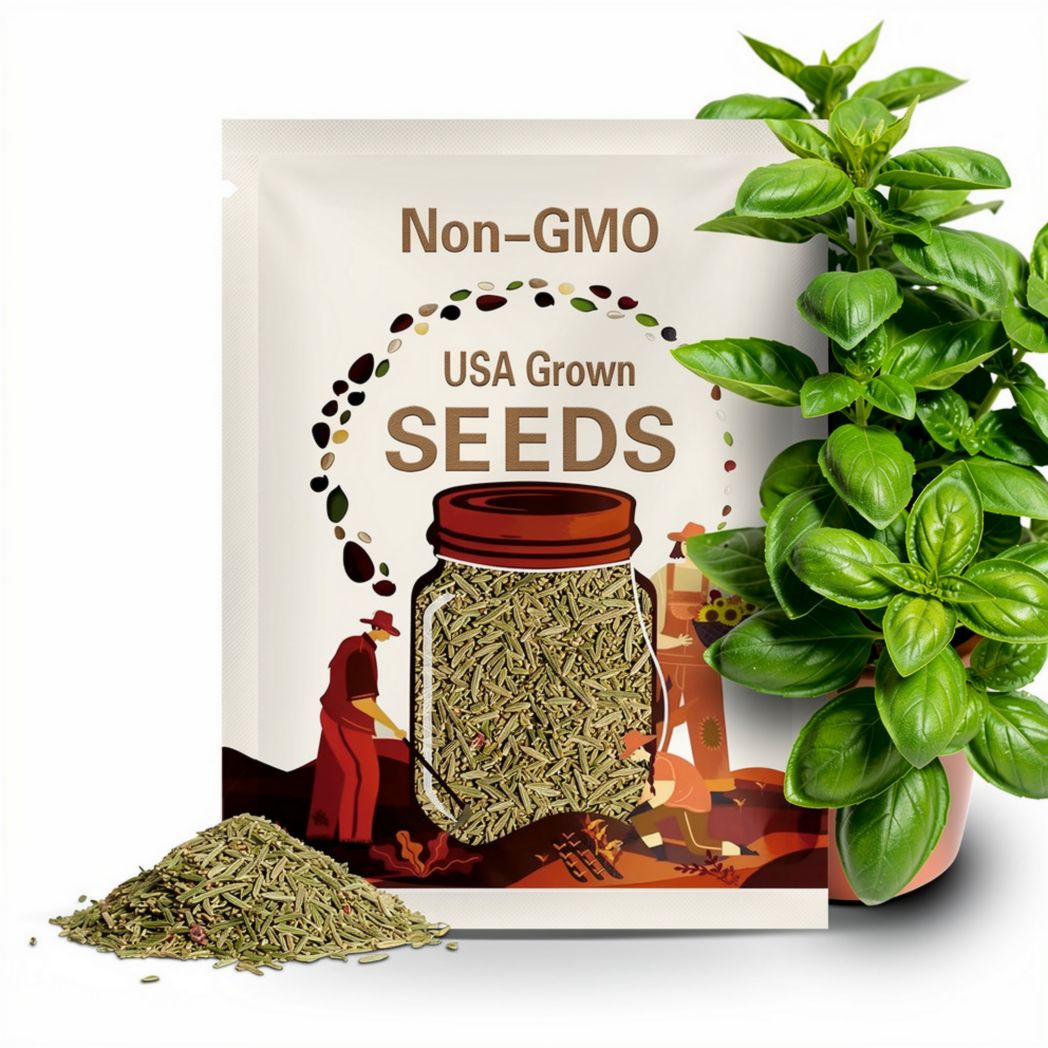 Lemon Basil Seeds | Heirloom - Non-GMO | Ocimum Basilicum | Herb Seeds | Seed Store | 1129